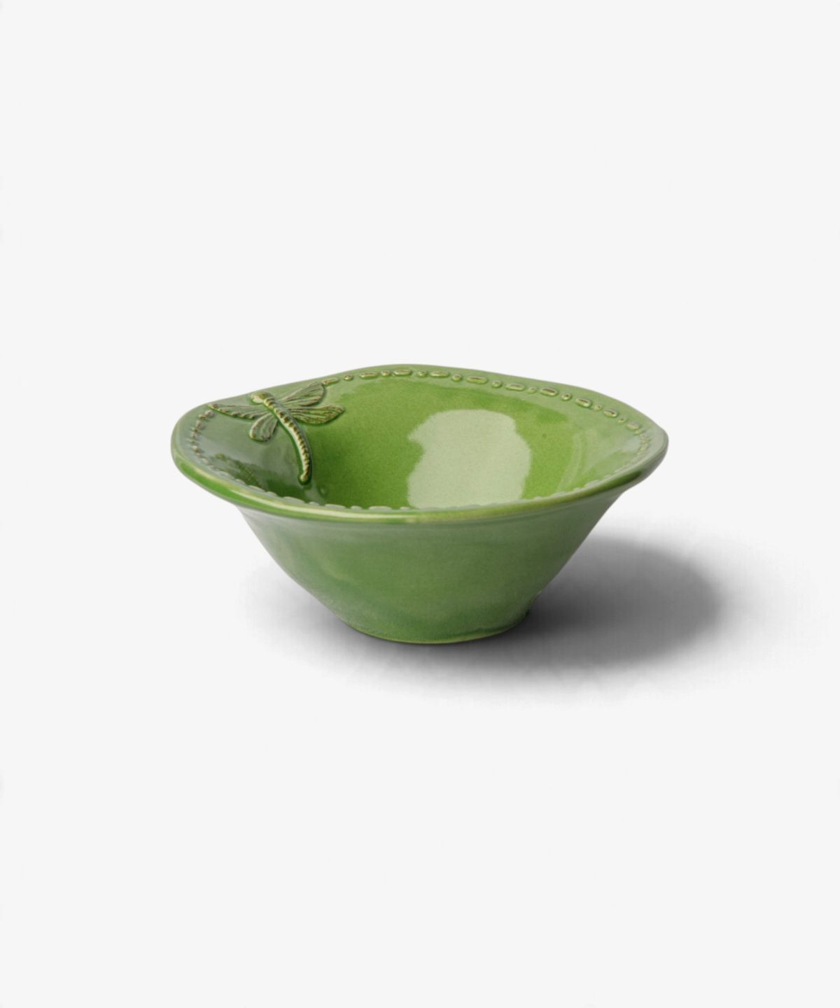 Dragonfly Stoneware Green Salt Bowl