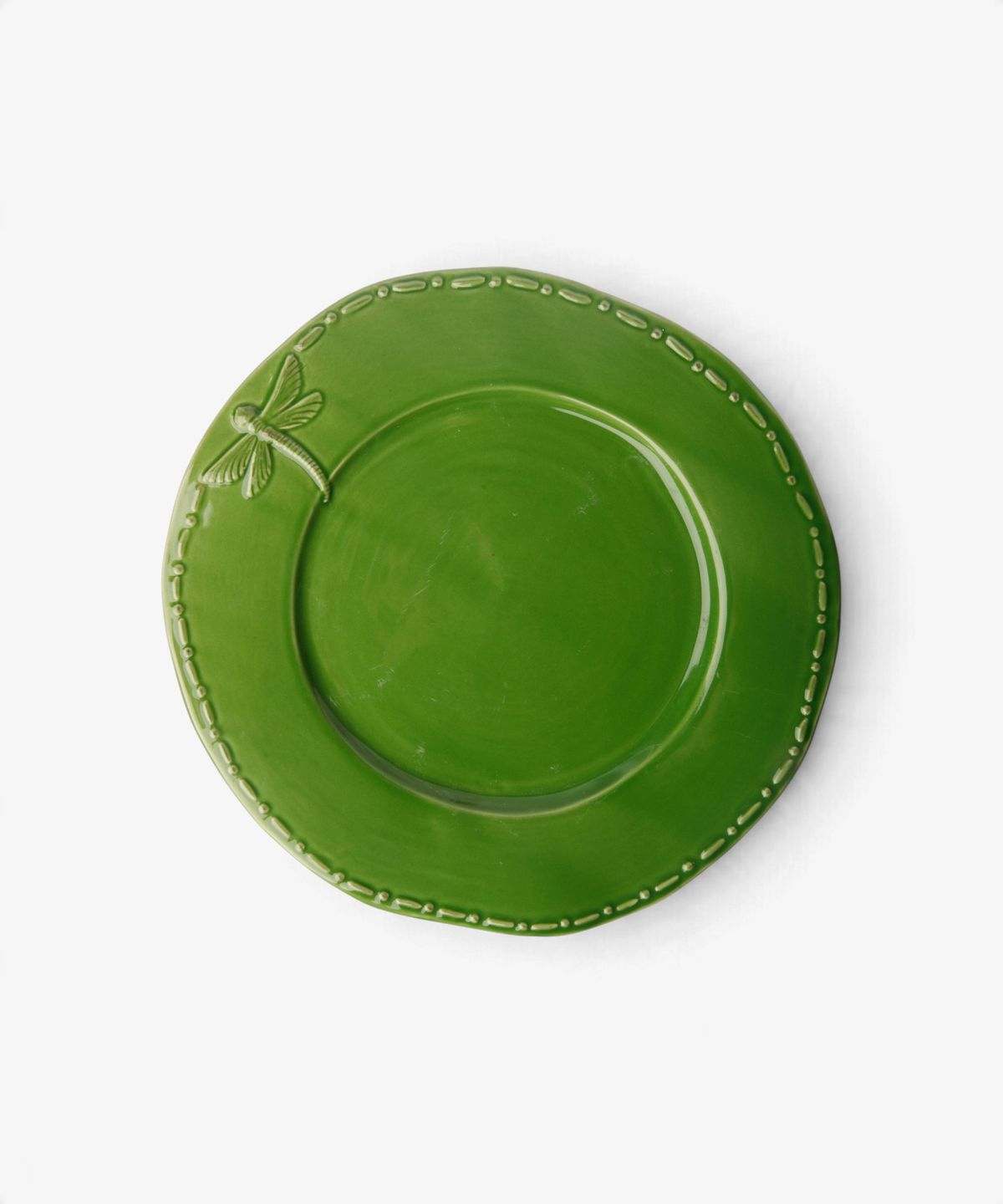 Dragonfly Stoneware Green Lunch Plate