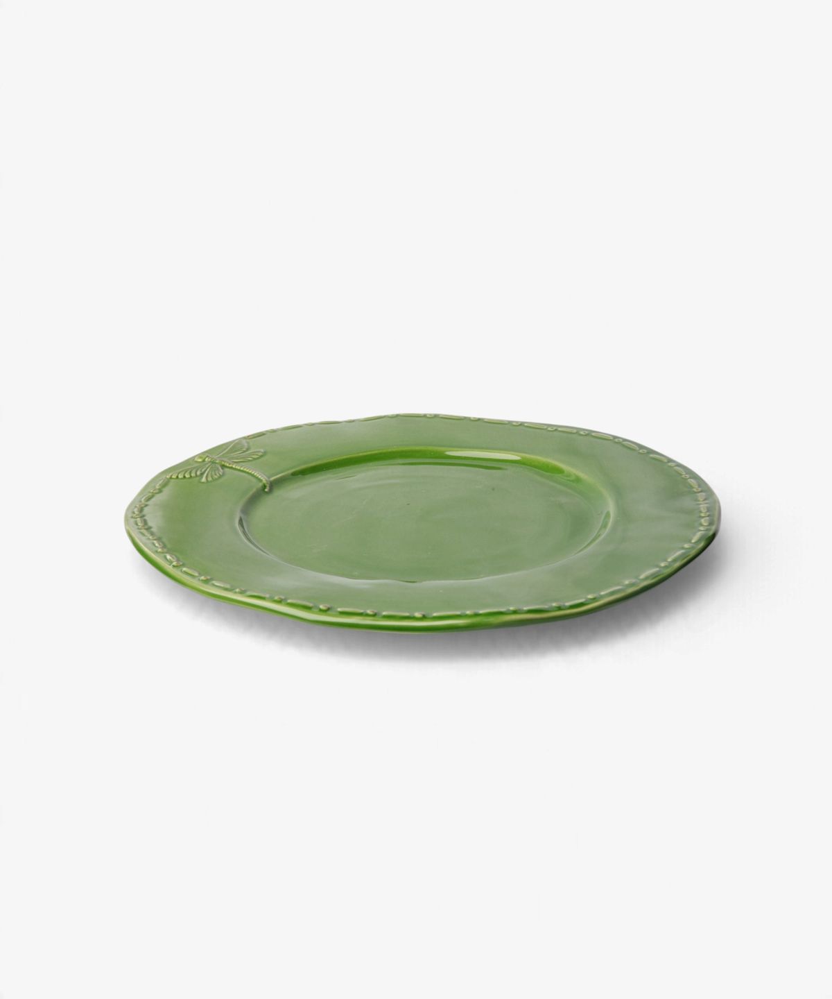 Dragonfly Stoneware Green Lunch Plate