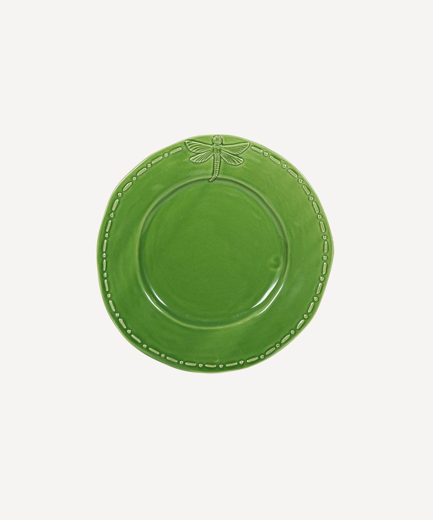 Dragonfly Stoneware Green Side Plate