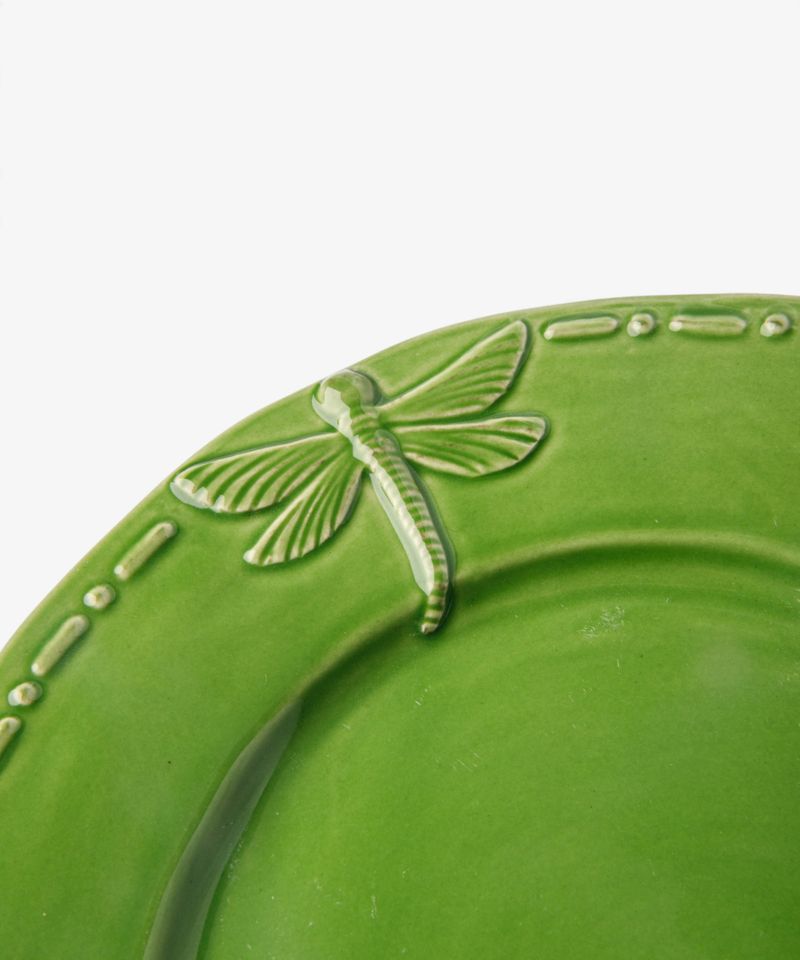 Dragonfly Stoneware Green Side Plate