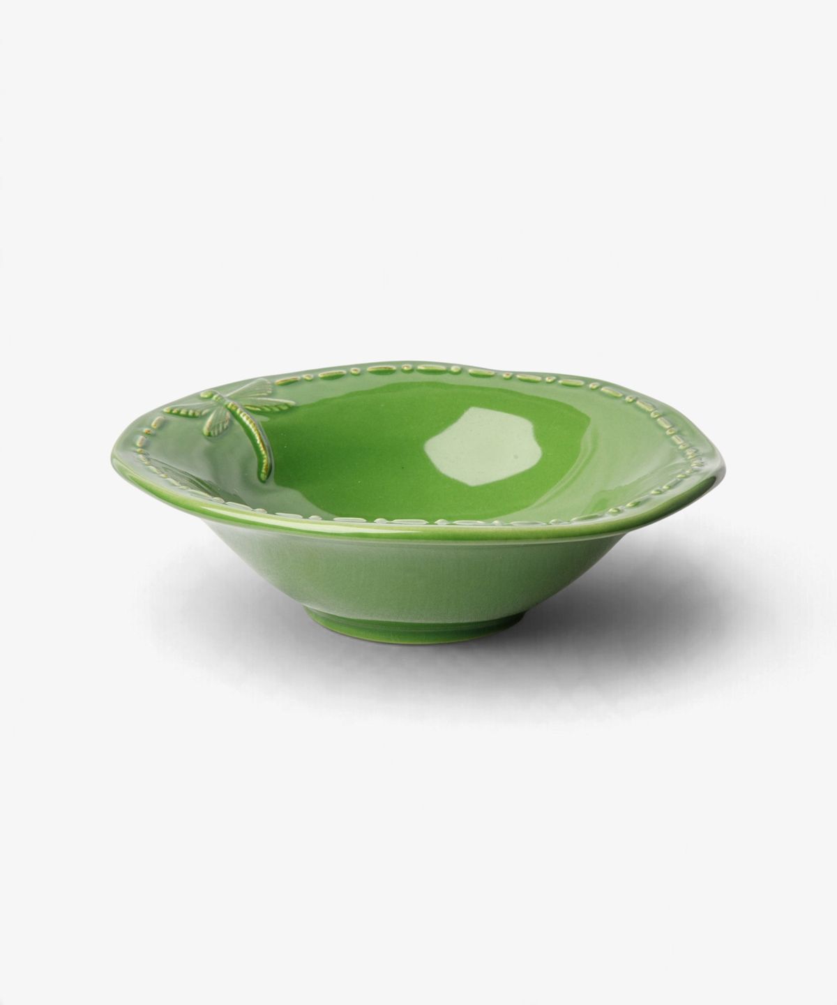 Dragonfly Stoneware Green Cereal Bowl