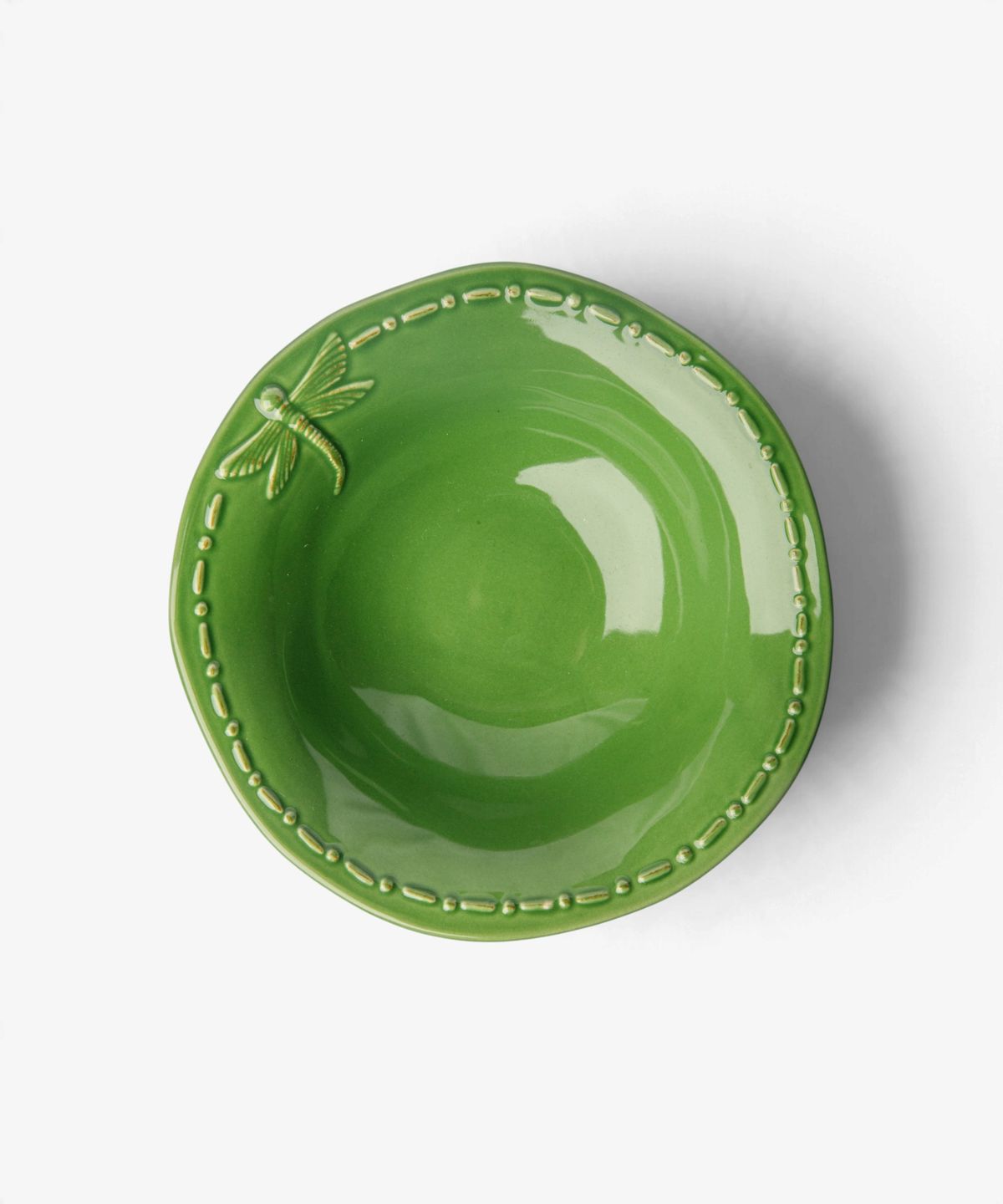 Dragonfly Stoneware Green Cereal Bowl