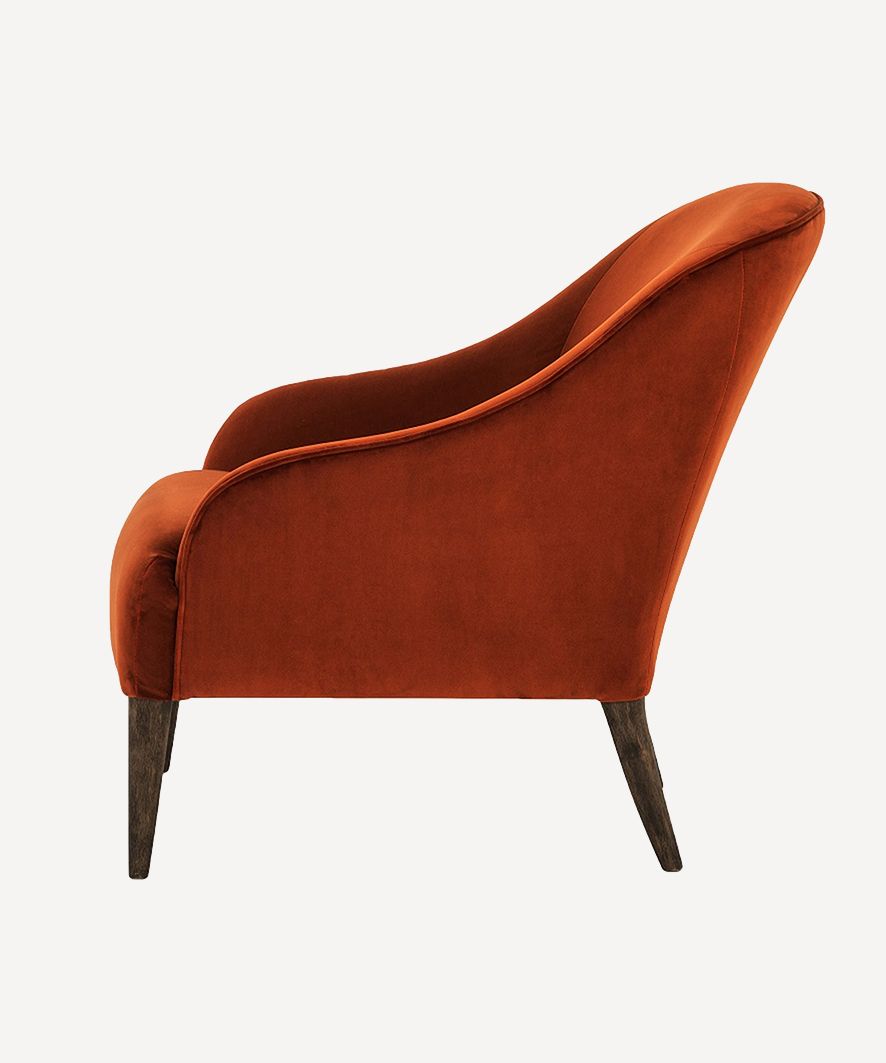 Lupita Rust Velvet Lounge Chair