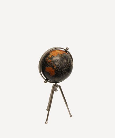 Small Black Globe on Stem Tripod Stand