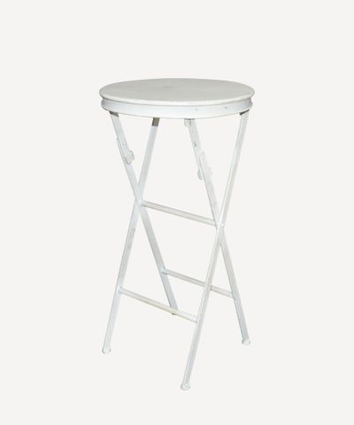 Folding Side Table Tall White