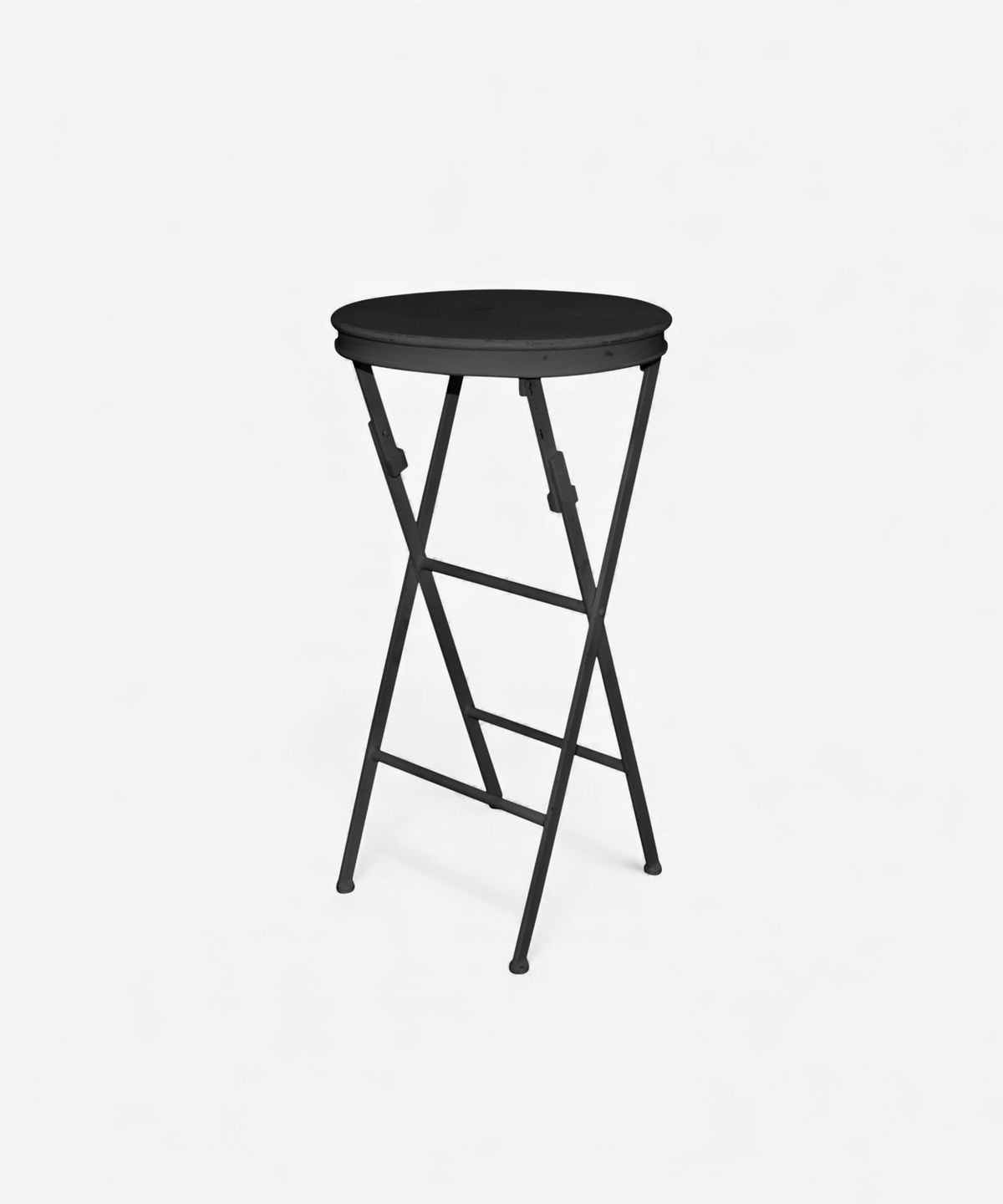 Folding Side Table Tall Black