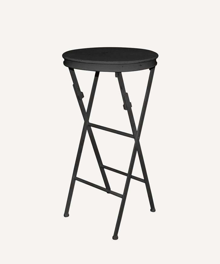 Folding Side Table Tall Black