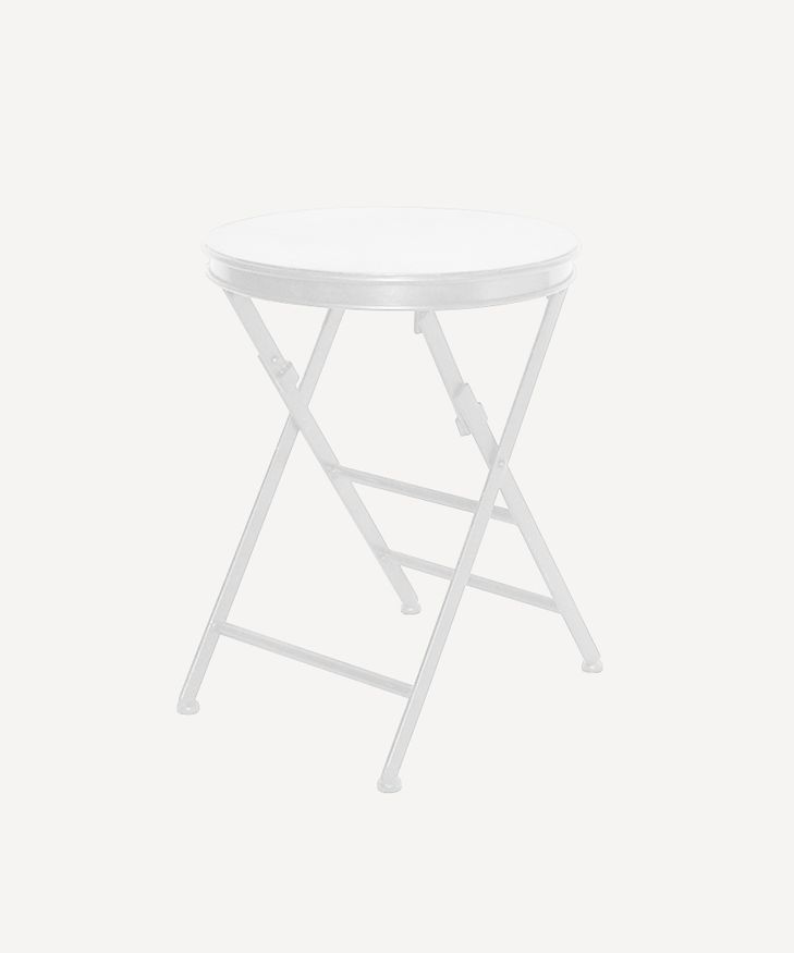 Folding Side Table Short White