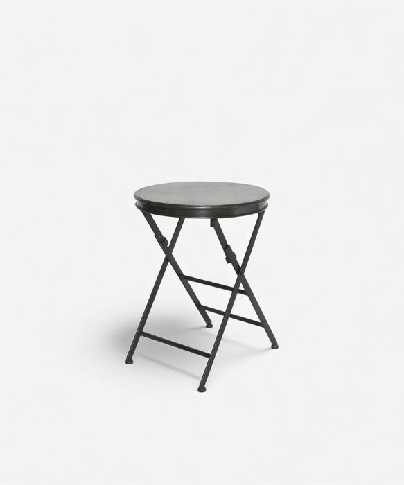 Folding Side Table Short Black
