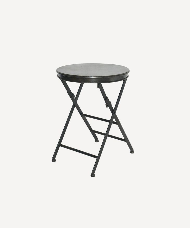 Folding Side Table Short Black