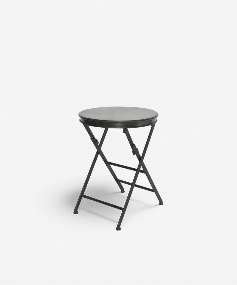 Folding Side Table Short Black