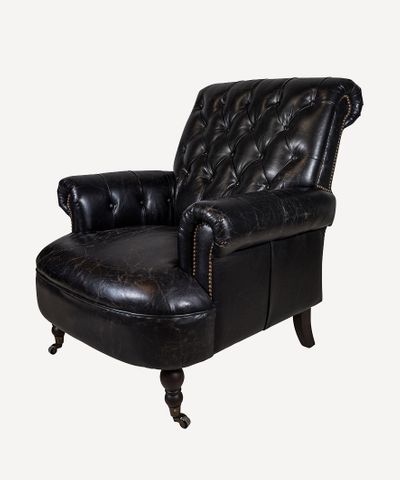 Buttoned Library Chair Black