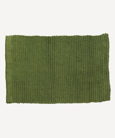 Ribbed Jute Placemat Green