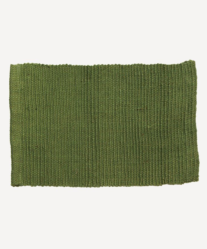 Ribbed Jute Placemat Green