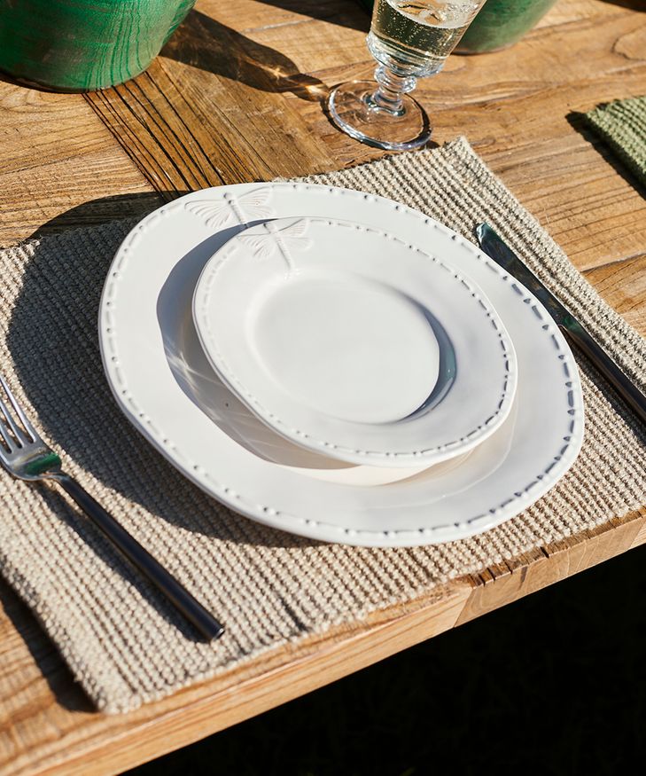 Ribbed Jute Placemat Stone