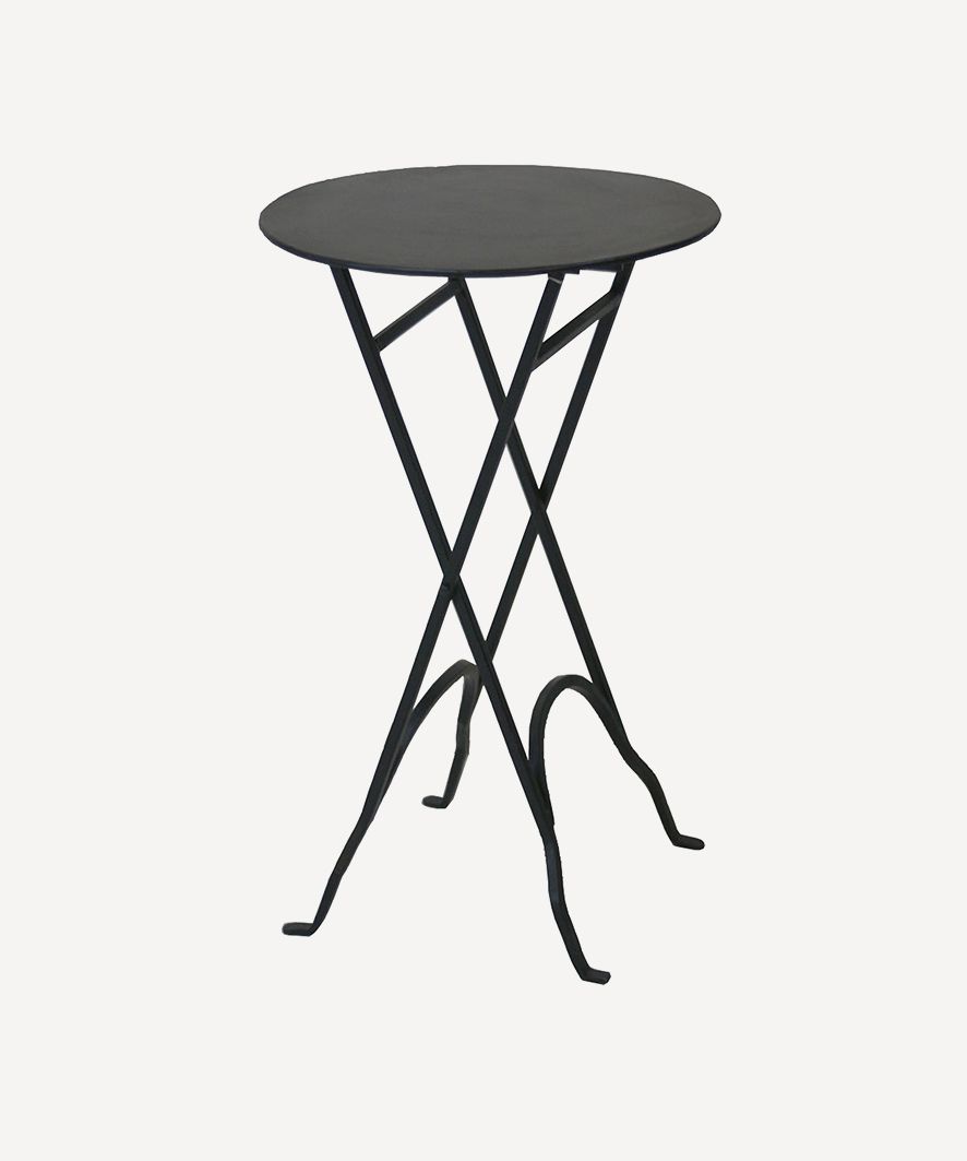 Round Narrow Side Table Black