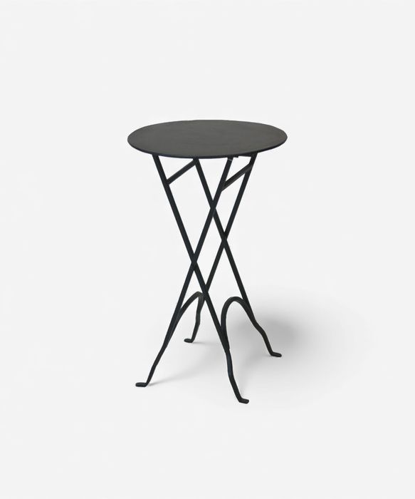Round Narrow Side Table Black