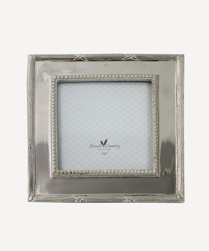 Beaded Nickel Square Photoframe 4x4"