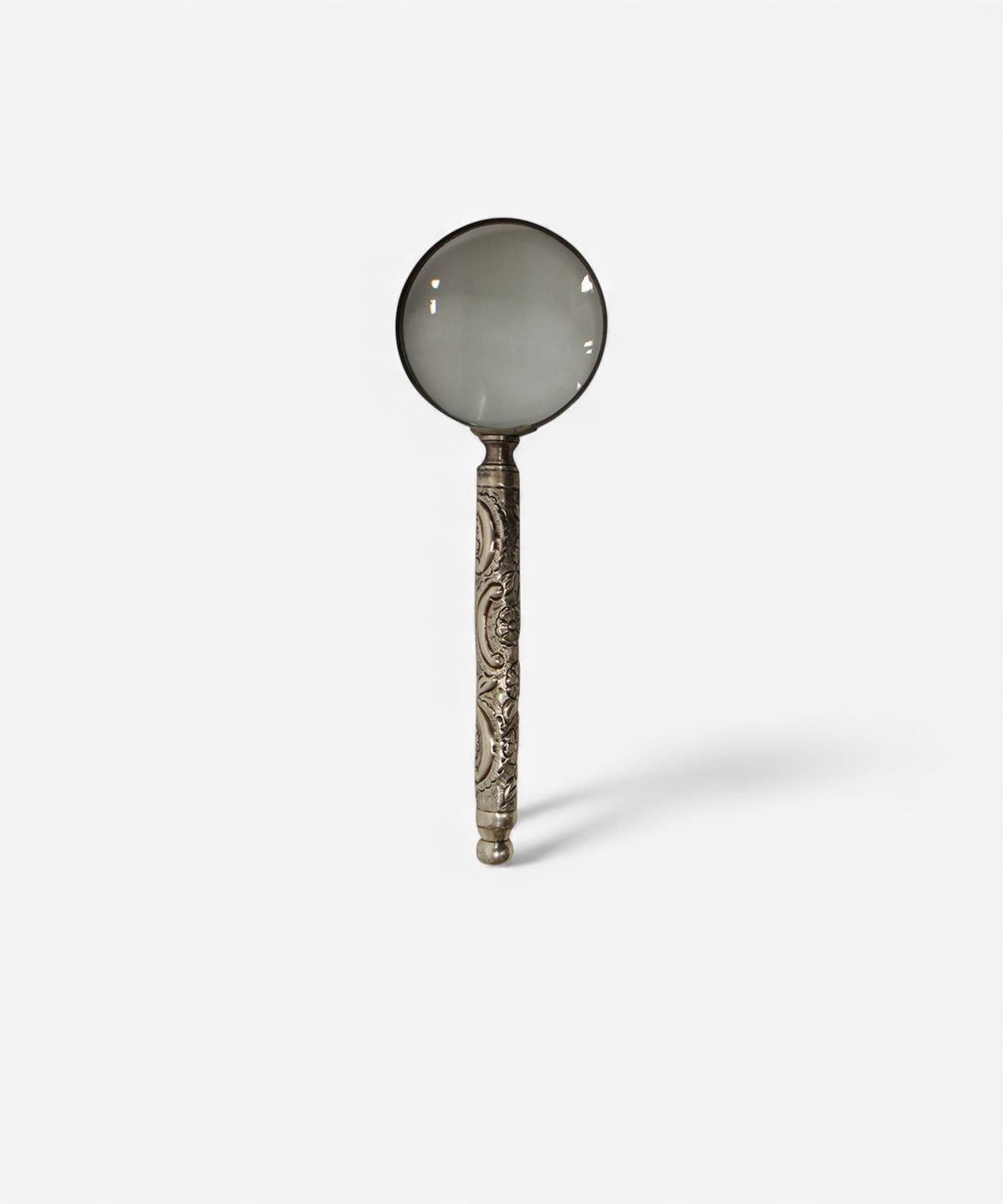 Embossed Antique Silver Magnifying Glass