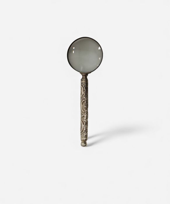Embossed Antique Silver Magnifying Glass