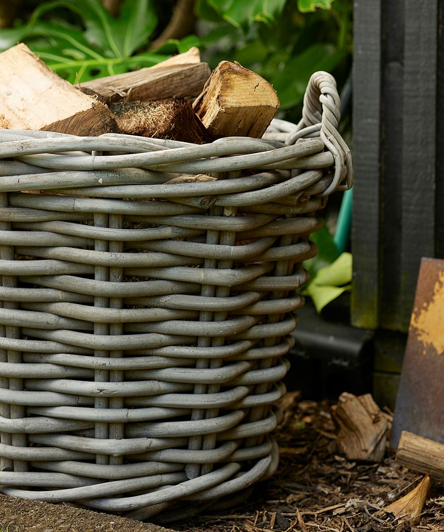 Grove Round Chunky Wood Basket