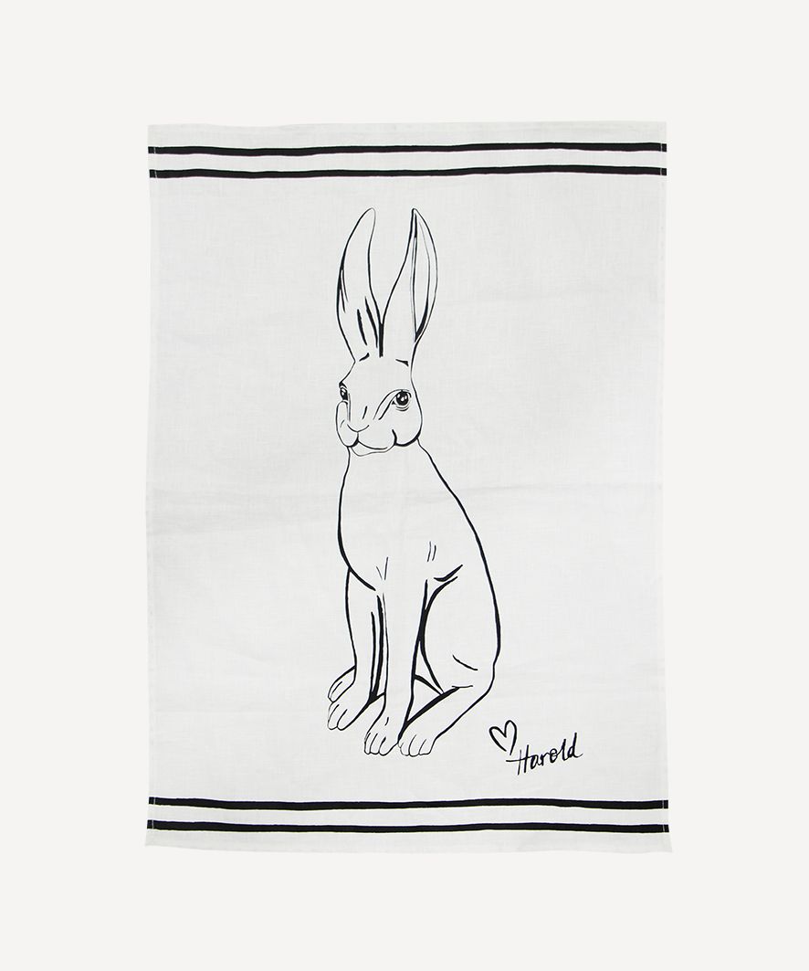 Harold Linen Tea Towel White