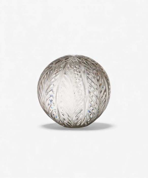 Wing Cut Glass Ball 4"