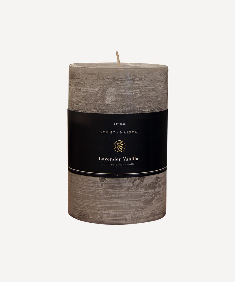 Maison Pillar Candle Lavender Vanilla 4x6"