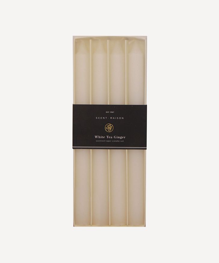 Maison Taper Candle White Tea Ginger 10" (4PC)