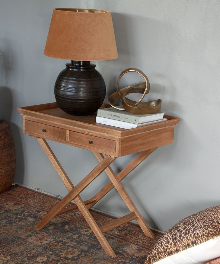 Wooden tray outlet side table