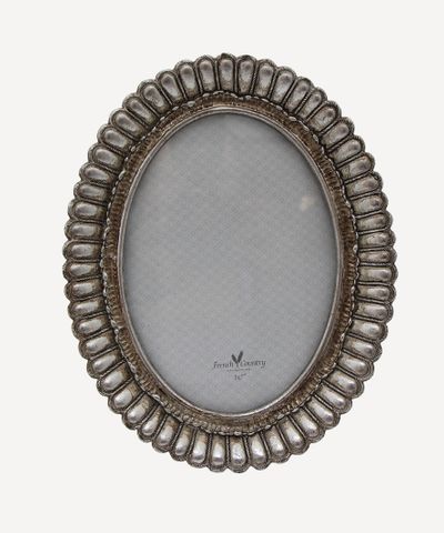 Fanned Oval Photo Frame Pewter Finish 5x7"