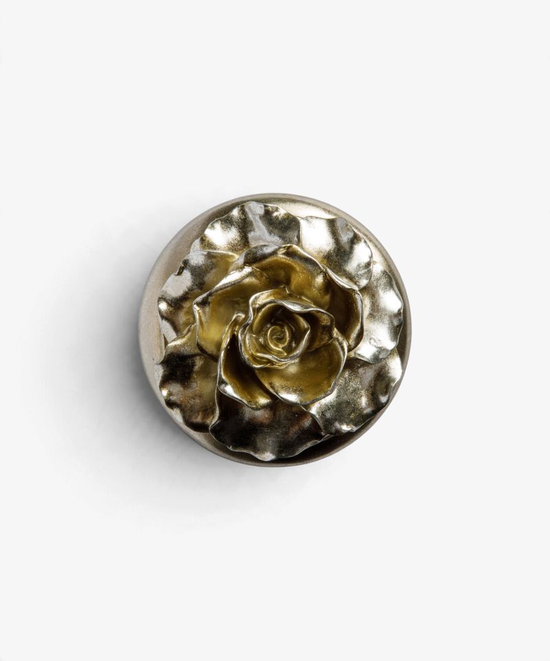 Camelia Small Round Trinket Box Pewter Finish