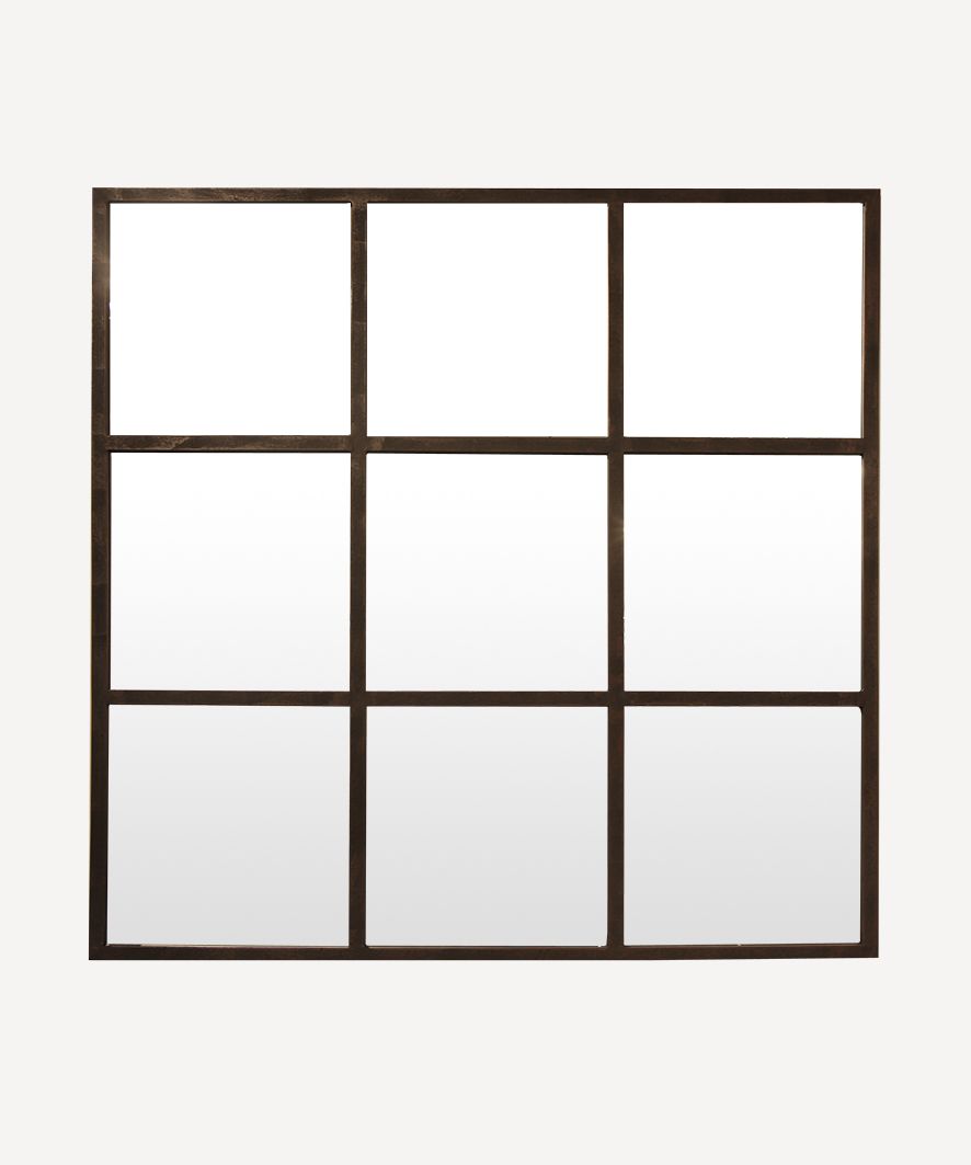 Square Iron Grid Mirror