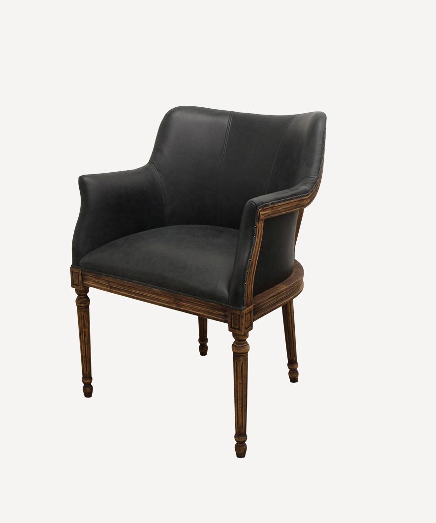 Boston Black Leather Chair
