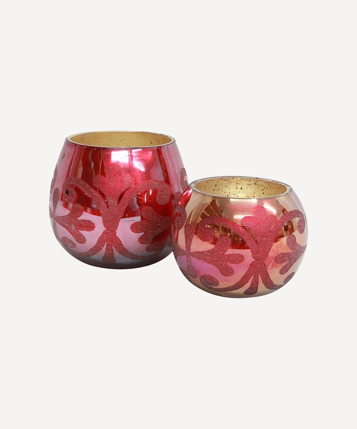 Red Etched Votive Small