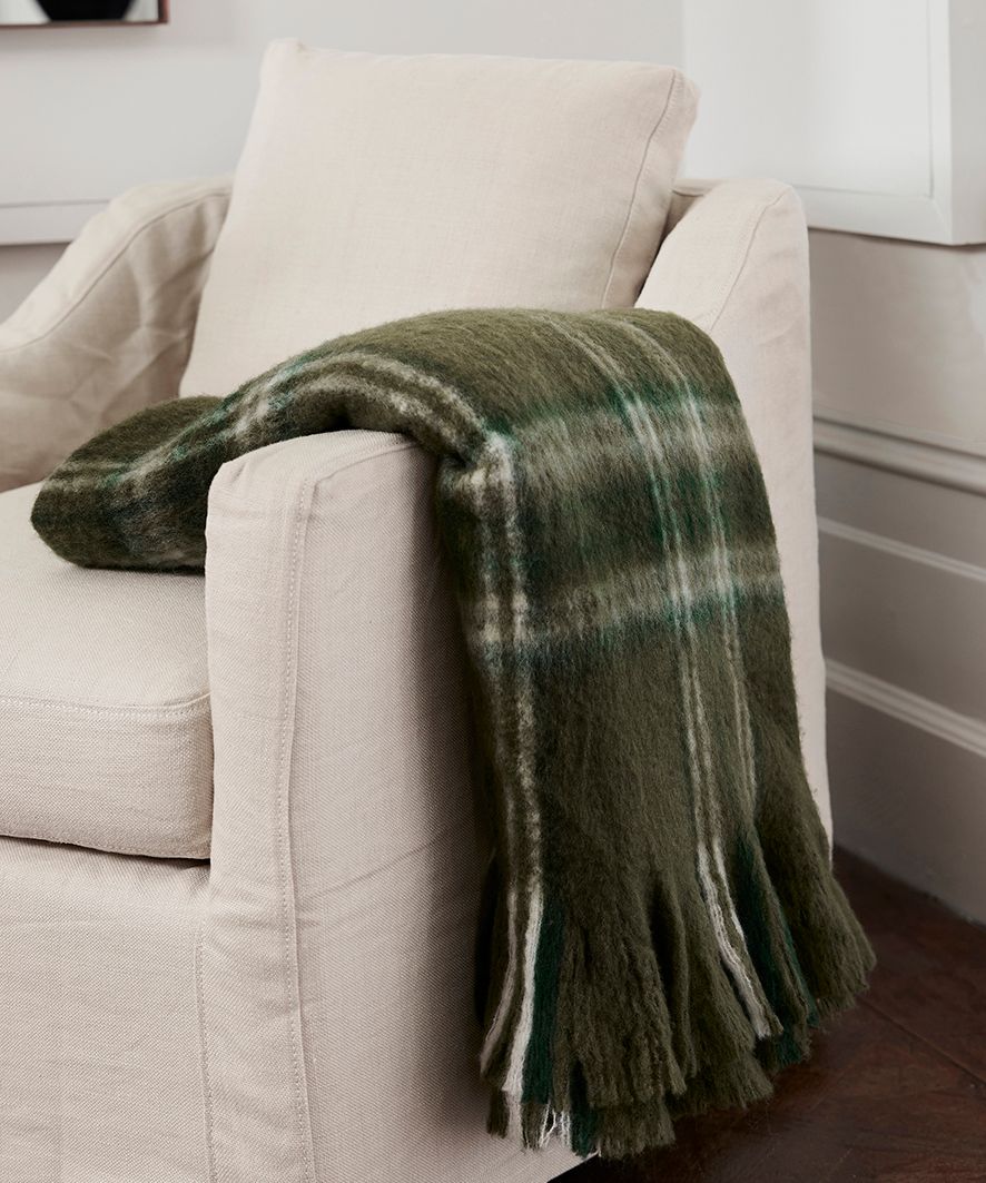 Plaid Green Throw