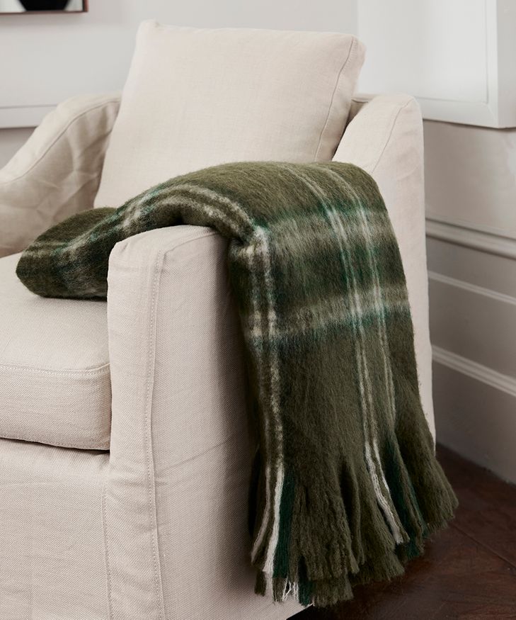 Plaid Green Throw