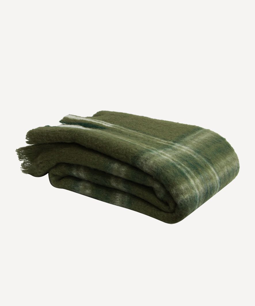 Plaid Green Throw