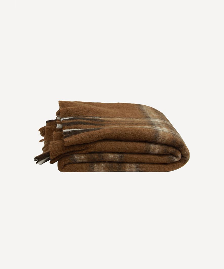 Plaid Brown Throw