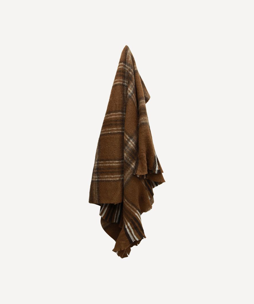 Plaid Brown Throw