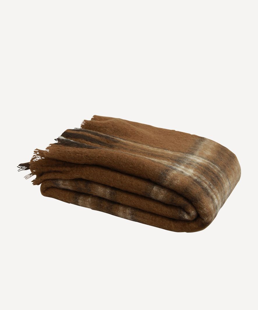 Plaid Brown Throw