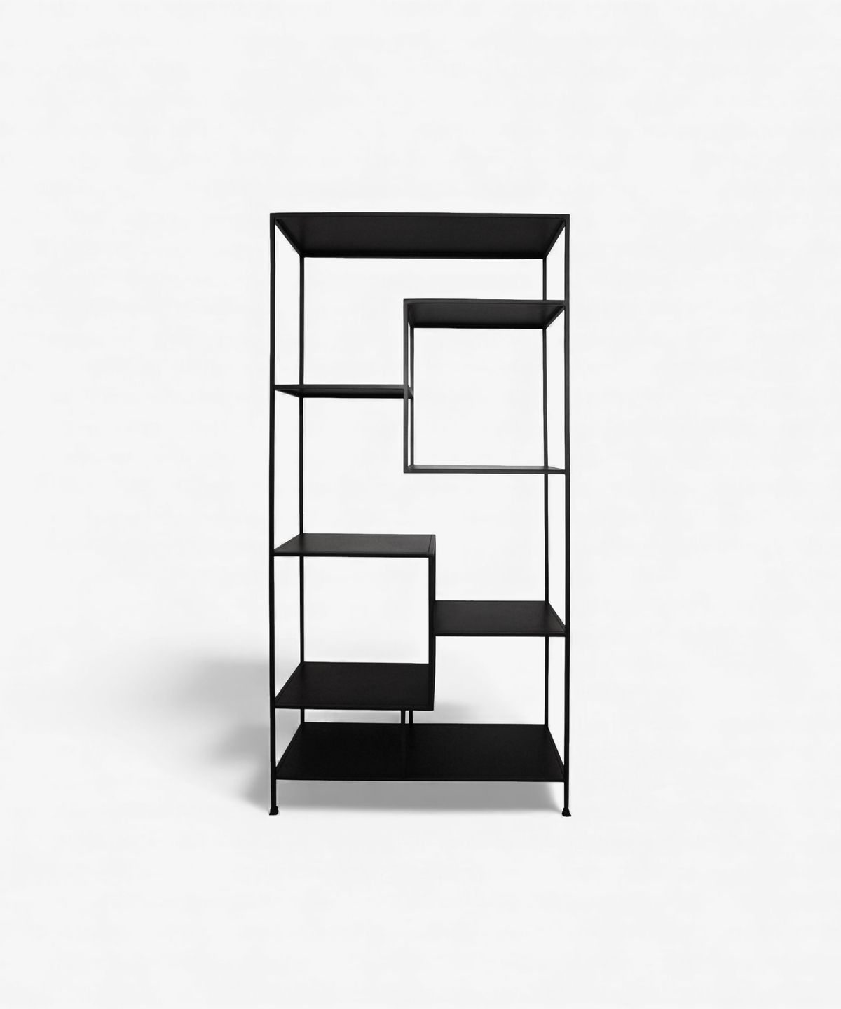 Black Metal Staggered Shelf