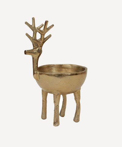 Reindeer Sweets Bowl Gold Large