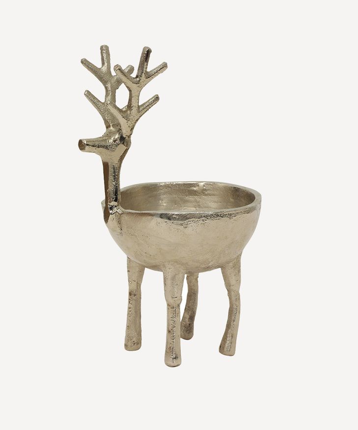 Reindeer Sweets Bowl Silver Large