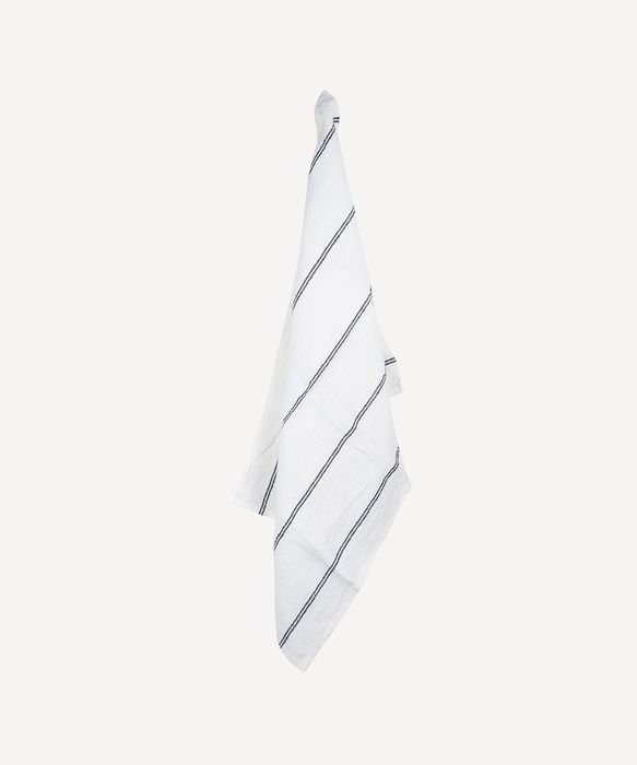 Woven Stripe Tea Towel Off-White & Black