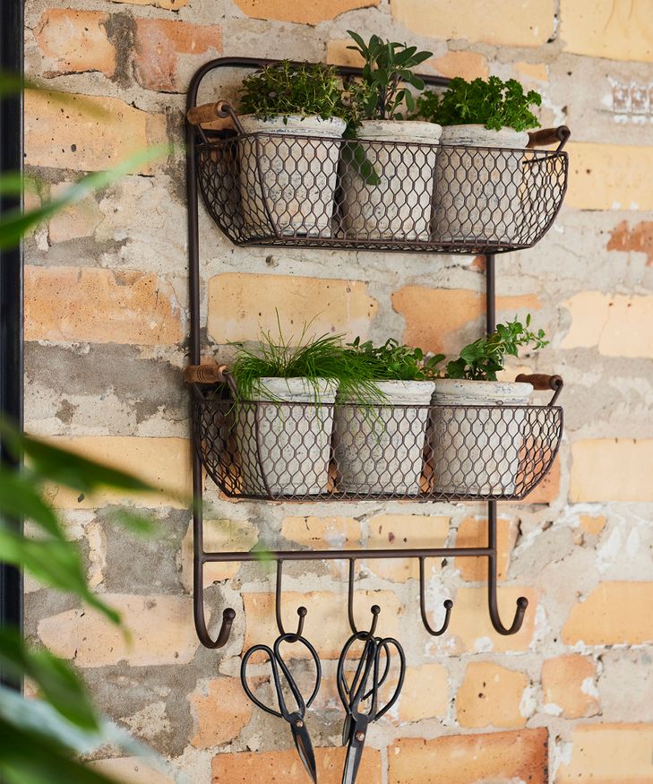 Mesh Wall Shelf w Hooks