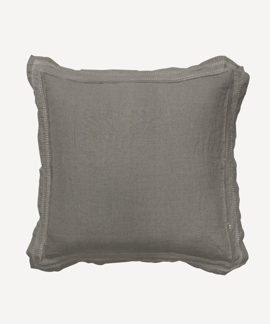 Emilie Linen Euro Pillow Cover Fog  (2PC)