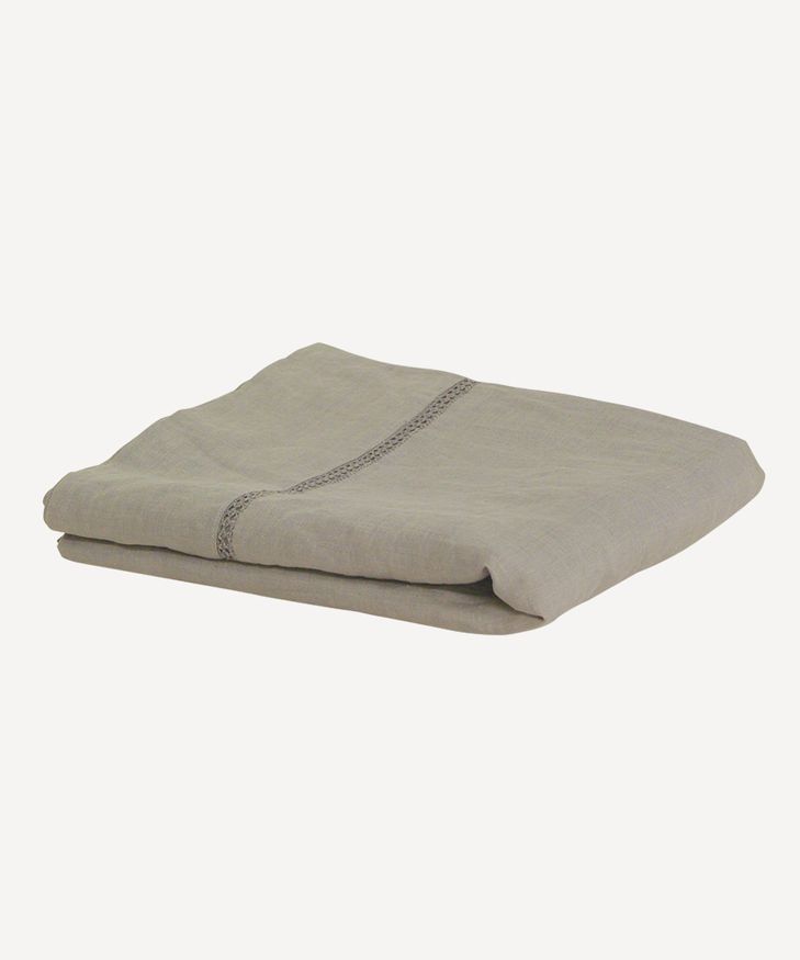 Emilie Linen Flat Sheet Super King Sand