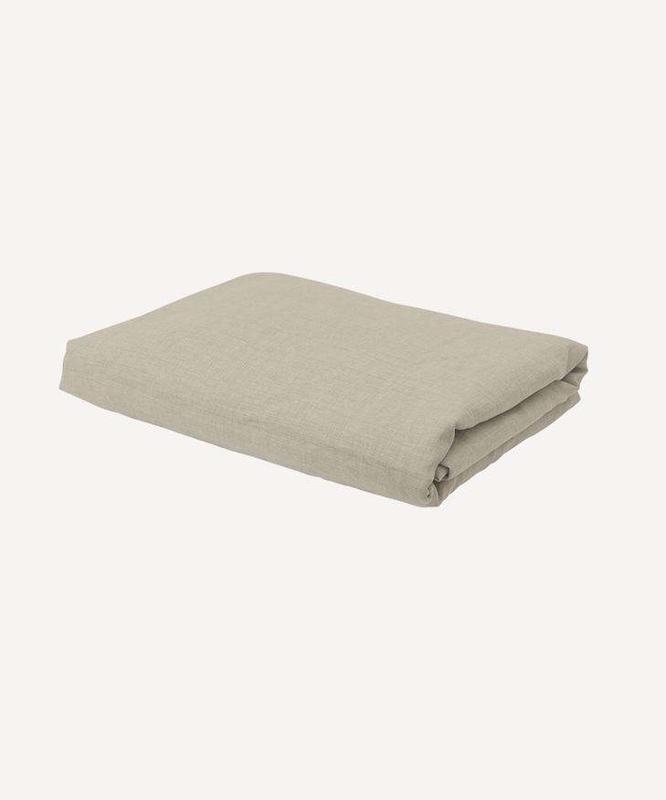 Emilie Linen Fitted Sheet Queen Sand